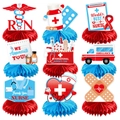 Lot de 9 décorations de table en nid d'abeille pour la fête des infirmières et diplôme - Série de Remise des Diplômes des Infirmières (L-00277)