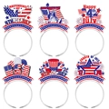 Set of 6 July 4th headbands with bald eagle, Statue of Liberty, and USA flags - 6 Pieces Independence Day Set (J-0353)