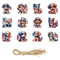 12er-Pack Patriotische Hunde-Hängedeko zum US-Unabhängigkeitstag mit Kordel - 12er Set Hund Hängedekoration (Q-0003)