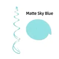 Matte sky blue PVC hanging swirls for party decoration in flat and spiral forms - Double Spiral / Matte Sky Blue
