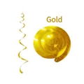 Metallic gold PVC spiral ceiling swirls for birthday and wedding party decorations - Single Spiral / Gold