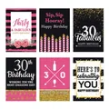 Set de 6 etiquetas de botella para 30 cumpleaños en rosa y oro con Thirty Fabulous - Pegatinas de Decoración de Fiesta de Cumpleaños (L-00294-1)