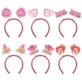 6-pack Mother's Day headbands with red springs and festive love heart designs - One Size / Mother's Day Series (L-00288) / Red
