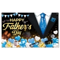 Vaderdag achtergrond met kostuum iconen en HAPPY Father's Day tekst voor decoratie - Vaderdag Thema Achtergrond (Y-00381)