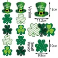 Decoración de puerta para San Patricio con sombreros verdes y tréboles brillantes - Versión Pequeña (X001)