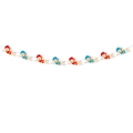 Hawaiian summer pool party banner featuring cartoon swimmers in colorful swimwear - Swimmer Style (J-0350-6)