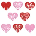 Glittering heart wine glass cards with Love cutout for Valentine's party decoration - Red And Pink Mixed Style (L-00242)