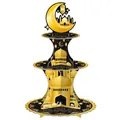 Dreistöckiger Etagere in Schwarz und Gold für Ramadan mit Mond- und Sterndekoration - Schwarz Gold Eid Stil (Y-00353)