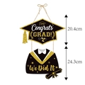 2026 Graduation party door sign with black and gold glitter Congrats Grad design - Academic Cap & Gown Style (L-00282-1)