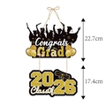 Detailed view of Class of 2026 graduation door sign with dimensions 22.7cm and 17.4cm - Silhouette Class of 2026 Style (L-00282-3)