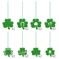St. Patrick's Day Deko-Set mit 16 grünen Glitzer-Kleeblatt-Anhängern für die Decke - 16er-Set (L-00250)