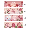Detail von 4 romantischen Valentinstag-Aufklebern mit handgezeichneten Blumenmotiven - Valentinstag Aufkleber Stil (L-00210)