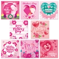 Set di 8 etichette rosa per bottiglie di vino festa della mamma con fiori e cuori decorativi - Stile a Tema Festa della Mamma (J-0324)