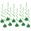 Glitzernde grüne Kleeblatt-Spiralen für die St. Patrick's Day Deckendekoration auf Partys - Kleeblatt Spiralen-Aufhängung