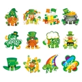 Set da 12 decorazioni per bicchieri San Patrizio con disegni festivi di trifoglio. - Stile a tema San Patrizio (Y-00351)