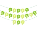Striscione trifoglio St. Patrick verde con scritte bianche HAPPY ST. PATRICK'S DAY - Stile Happy St. Patrick's Day