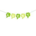 Striscione LUCKY per San Patrizio con quadrifogli verdi e cinque cartoncini a tema - Stile Lucky