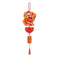 Decorazione Capodanno Cinese Dio della Ricchezza con nappa rossa e carattere Fu d'oro - Stile 4 (L-00231-4)