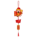 Decorazione appesa Caishen del Capodanno Cinese con nappa rossa e targa della pace - Stile 2 (L-00231-2)