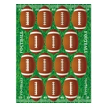Autocollants de football américain avec un design de gazon vert et motifs de ballons - Pack de 6 Feuilles (Y-00318)