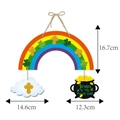Detail of St. Patrick's Day door hanger with rainbow, clover, and Jesus Is My Pot Of Gold text - Rainbow Style