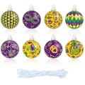 8er-Set Mardi Gras Party-Hängedekoration mit Masken- und Fleur-de-Lis-Mustern - 8 Stück/Packung (J-0289)
