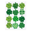 Set de 12 pegatinas de trébol verde para decoración de fiesta de San Patricio - 4 Hojas Por Paquete (J-0293)