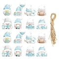 Winter-Wichtel Anhänger-Set in Eisblau und Weiß für Party und Weihnachtsbaumschmuck - 16 Stück/Packung (J-0276)
