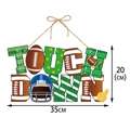Detail of 35x20cm Touchdown football door sign with helmet and field graphics - Touch Down Design (Y-00310-5)