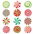 Weihnachtsfeier Süßigkeiten Dekoration mit roten und grünen Minzwirbel-Mustern - Karten Und Baumwollfaden (Y-00311)