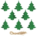 Striscione albero di Natale glitter verde con corda di iuta per decorazioni festive - Ornamenti Appesi Albero di Natale Set da 8 (L-00189-2)