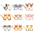 Set di 9 occhiali da festa a tema animali con simpatici cani elefanti e disegni di giraffe - Stili di Animali Misti (L-00153)