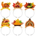 Set di 6 cerchietti per il Ringraziamento con tacchino, torta e foglie autunnali - Stile Multielemento del Ringraziamento (Y-00266)