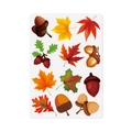 Herbstliche Ahornblatt- und Eichel-Sticker mit lebhaften Farben auf weißem Grund - Ahornblatt & Zapfen Stil (L-00167-3)