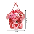 Valentine's Day heart and rose door sign with LOVE text, size 29.4cm by 28cm - Mason Jar Floral Style (J-0279-4)