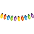 Ghirlanda di lampadine natalizie colorate con 10 luci vivaci per decorazioni di feste festose - Stile Lampadina Colorata (Y-00287)