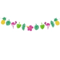 Glitzernde tropische Girlande mit Flamingos, Ananas und Palmblättern für Sommerpartys - Tropisches Zubehör Banner (mys0378-2)