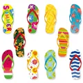 9er Set Hawaii-Flip-Flop Wandaufkleber mit tropischen Mustern für sommerliche Poolpartys - Sommer Flip Flops Kartenset (J-0215)