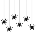 Set of 6 black glitter spider hanging decorations for Halloween party atmosphere - Spider Pendants (Pack of 6)