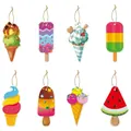 Set di 8 decorazioni colorate per feste estive a forma di gelato e ghiaccioli da appendere - 8Pcs Stile Gelato (J-0216-2)