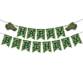 Camouflage Happy Birthday Banner mit grünen Panzern für Militär-Themenpartys - Buchstaben-Banner (J-0236-1)