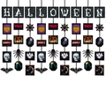 Halloween hanging banner set with spiders, bats and ghosts cards for party decor - Halloween Theme Set (J-0257)