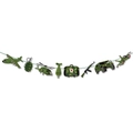 Militär-Camouflage-Partybanner mit Flugzeugen, Panzern und Granaten an einer grünen Schnur - Muster-Banner (J-0236-2)