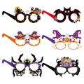 Set di 6 occhiali di carta per Halloween con motivi zucca pipistrello e ragno per feste - Stile per festa di Halloween (J-0225)