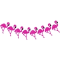 Striscione di fenicotteri rosa glitterati per decorazioni di feste estive hawaiane - Striscione Fenicottero (Y-00245-2)