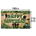 Army camouflage birthday backdrop featuring military tanks and soldiers 180x110cm - Military Background Cloth (J-0525)