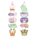 Striscioni per porta di Pasqua con coniglietti, uova colorate e decorazioni festive - Set per Appendere alla Porta (L-00113)