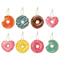 Set di 8 decorazioni appese a ciambella colorata con corda per festa estiva hawaiana - 8Pcs Stile Ciambella (J-0216-1)