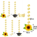 Graduation party decorations set with Congrats Grad sign, sunflower and cap hanging charms - Graduation Party Decoration Set (Y-00206)