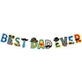 Colorful Best Dad Ever banner for Father's Day party with beard and tie decorations - BEST DAD EVER Letter Banner (Y-00225-2)